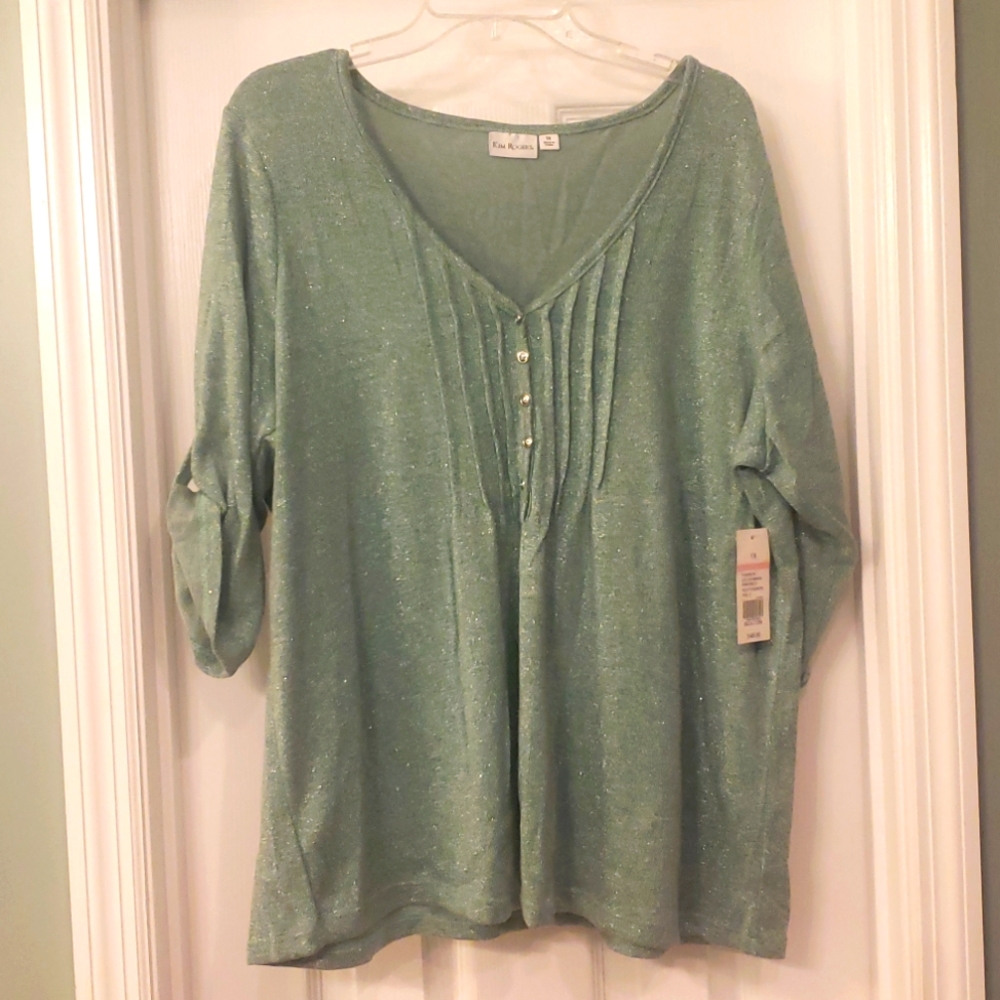 Kim Rogers 3/4 Sleeve Henley Top